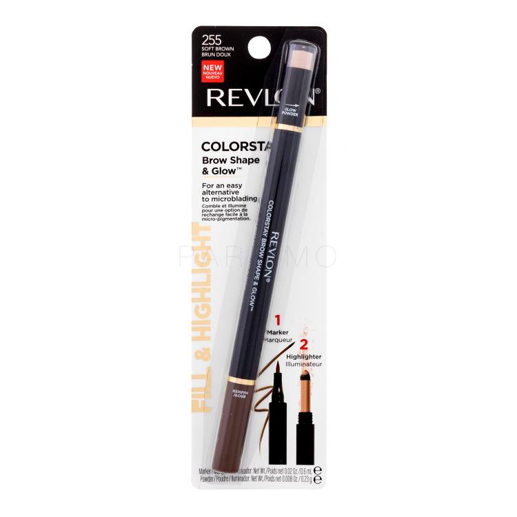 Revlon Colorstay Brow Shape &amp; Glow Svinčnik za obrvi za ženske 0,83 g Odtenek 255 Soft Brown