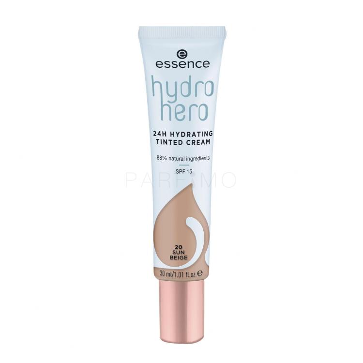 Essence Hydro Hero 24H Hydrating Tinted Cream SPF15 Puder za ženske 30 ml Odtenek 20 Sun Beige