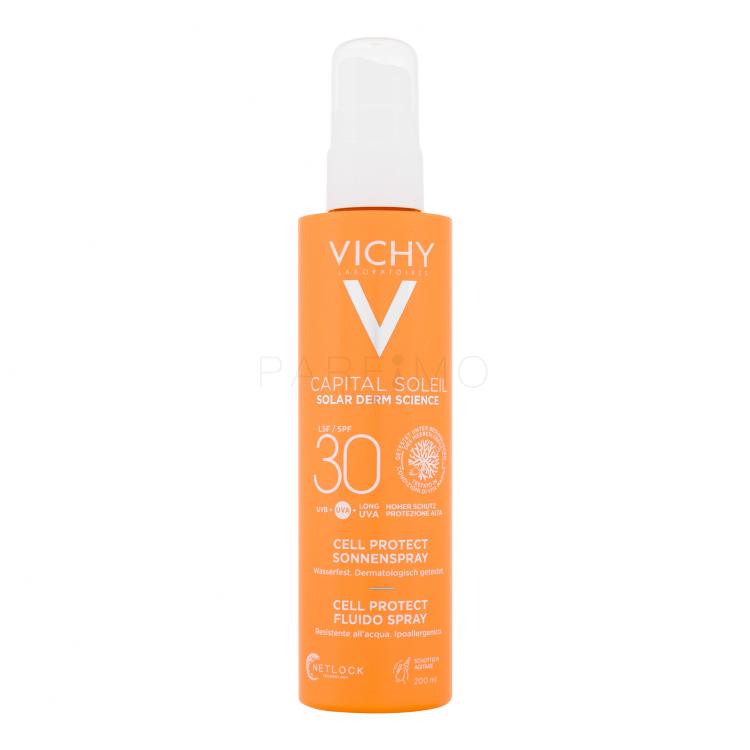 Vichy Capital Soleil Cell Protect Water Fluid Spray SPF30 Zaščita pred soncem za telo 200 ml