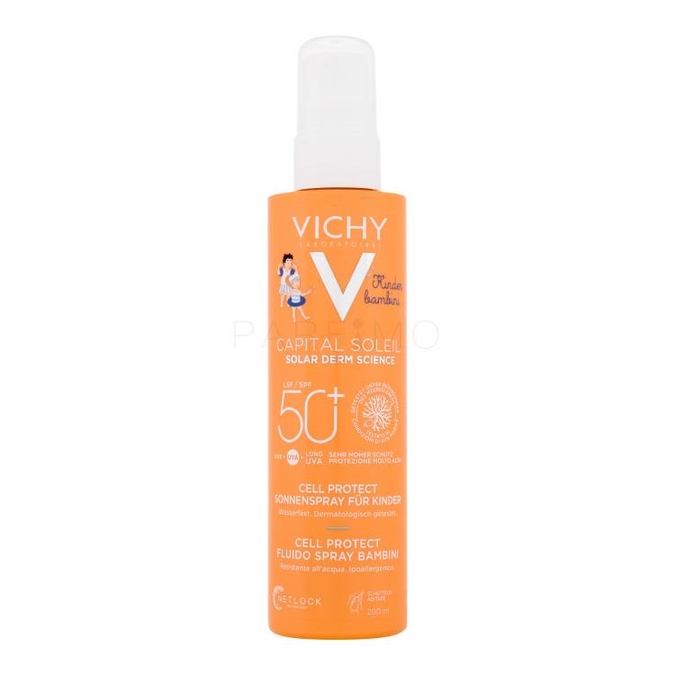 Vichy Capital Soleil Kids Cell Protect Water Fluid Spray SPF50+ Zaščita pred soncem za telo za otroke 200 ml