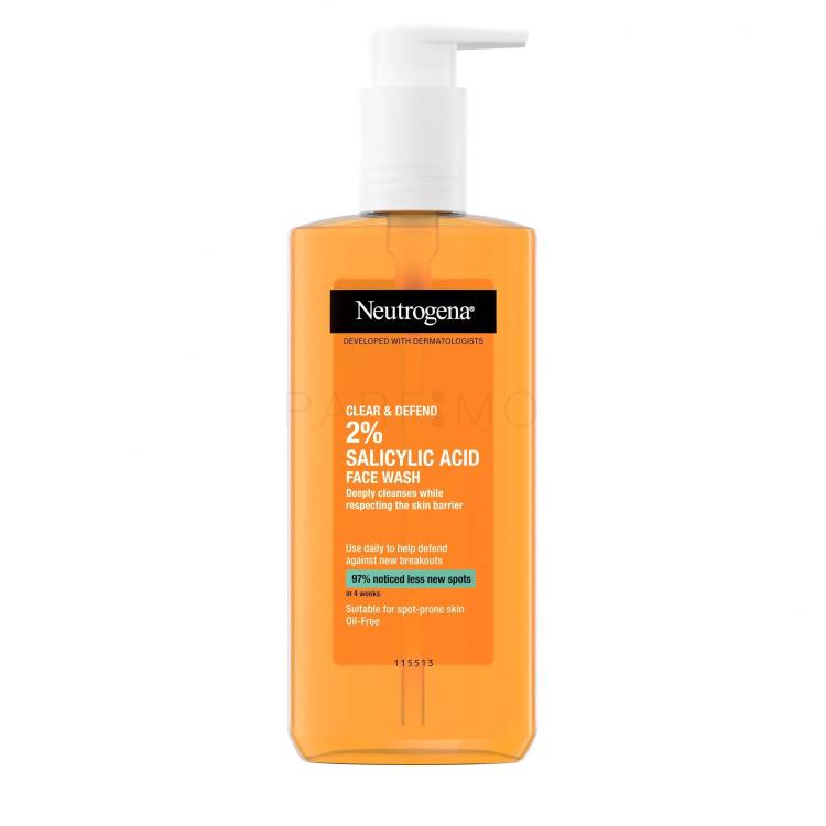 Neutrogena Clear &amp; Defend 2% Salicylic Acid Facial Wash Čistilni gel 200 ml