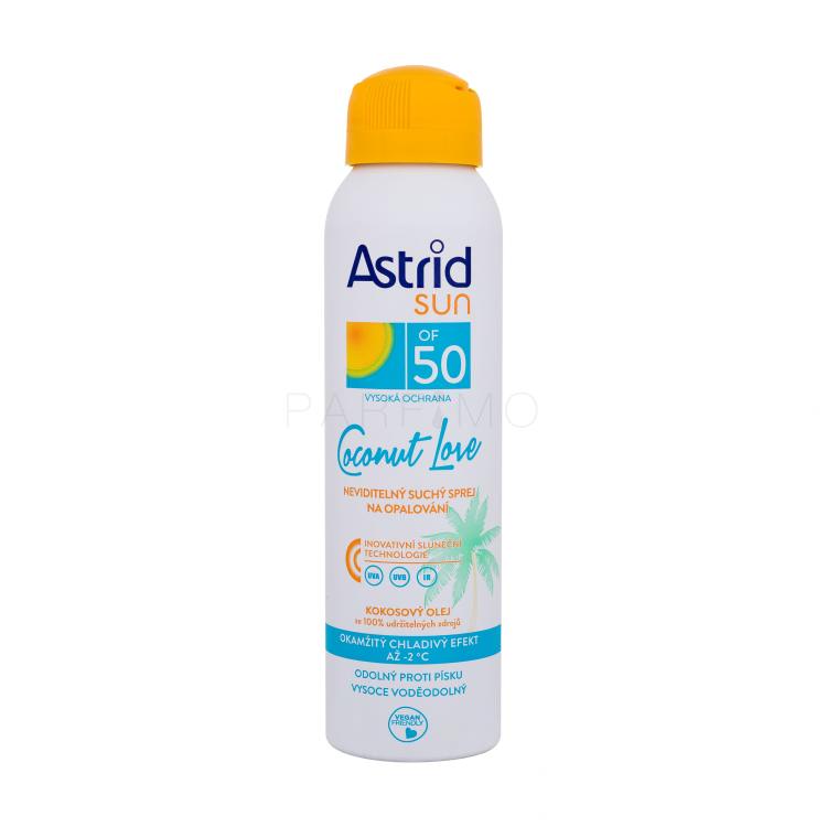 Astrid Sun Coconut Love Dry Mist Spray SPF50 Zaščita pred soncem za telo 150 ml