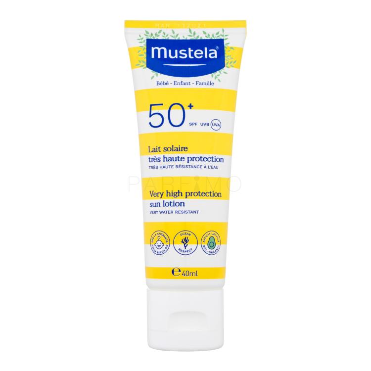 Mustela Bébé Family Very High Protection Sun Lotion SPF50+ Zaščita pred soncem za telo 40 ml