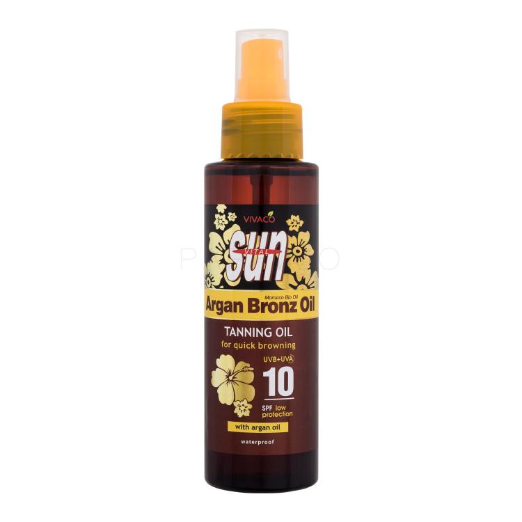 Vivaco Sun Argan Bronz Oil Tanning Oil SPF10 Zaščita pred soncem za telo 100 ml