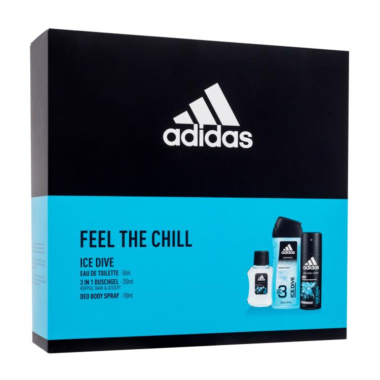 Adidas Ice Dive Darilni set toaletna voda 50 ml + deodorant 150 ml + gel za prhanje 250 ml