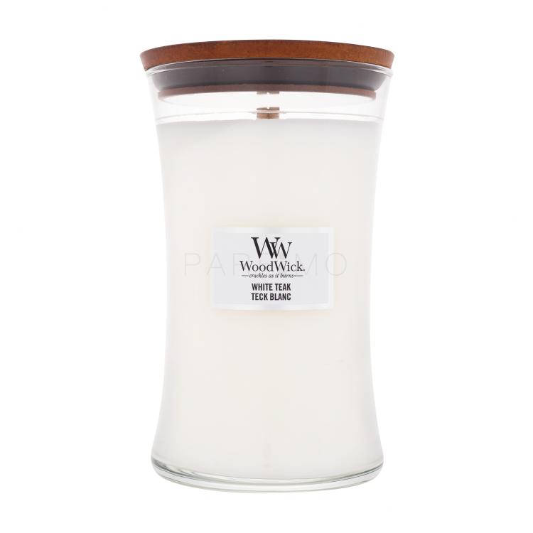 WoodWick White Teak Dišeča svečka 610 g
