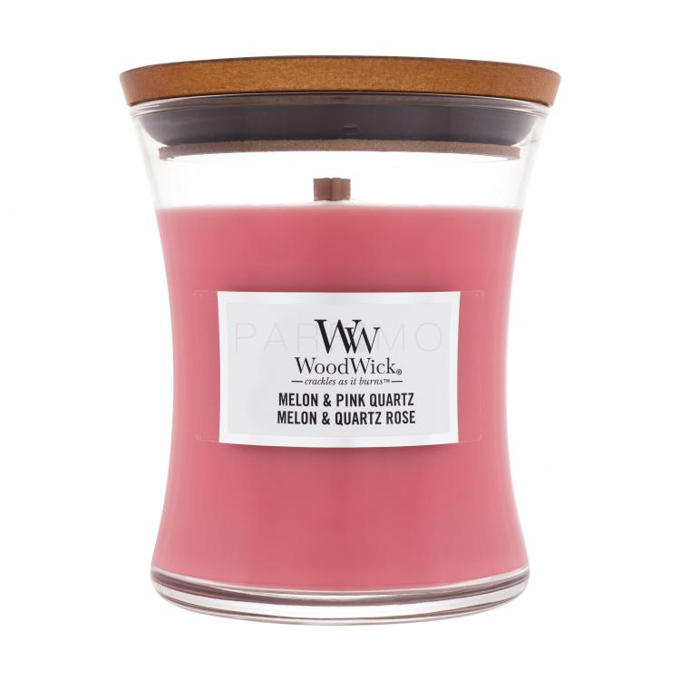 WoodWick Melon &amp; Pink Quartz Dišeča svečka 275 g