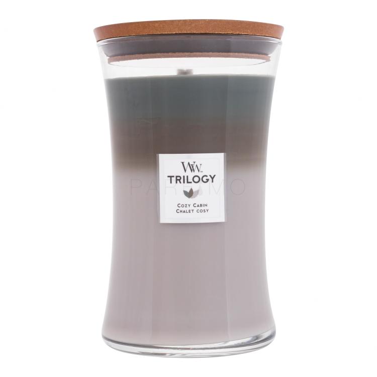 WoodWick Trilogy Cozy Cabin Dišeča svečka 610 g