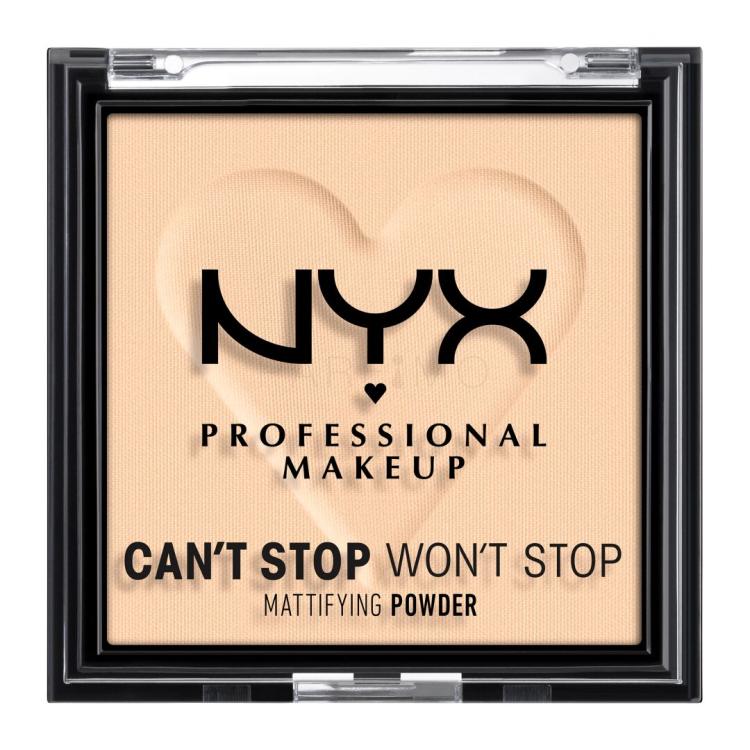 NYX Professional Makeup Can&#039;t Stop Won&#039;t Stop Mattifying Powder Puder v prahu za ženske 6 g Odtenek 02 Light