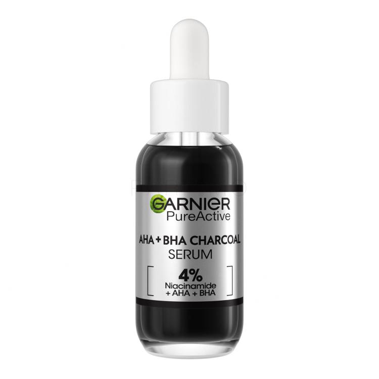 Garnier Pure Active AHA + BHA Charcoal Serum Serum za obraz 30 ml