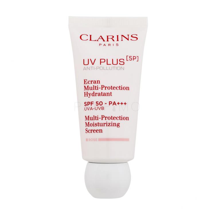 Clarins UV Plus 5P Multi-Protection Moisturizing Screen SPF50 Dnevna krema za obraz za ženske 50 ml Odtenek Rose