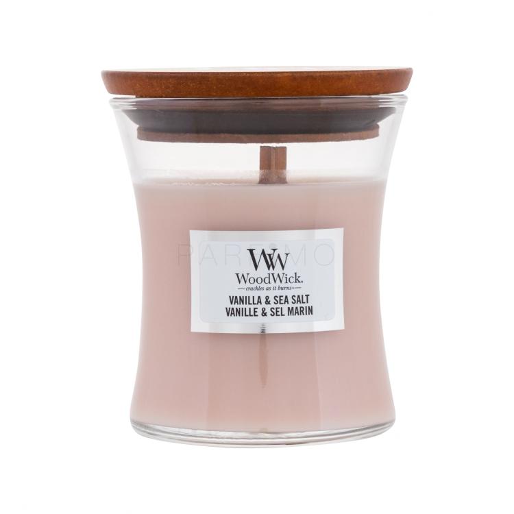 WoodWick Vanilla &amp; Sea Salt Dišeča svečka 85 g