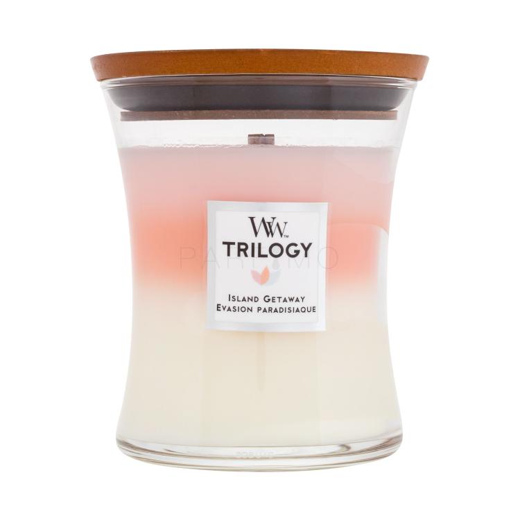 WoodWick Trilogy Island Getaway Dišeča svečka 275 g