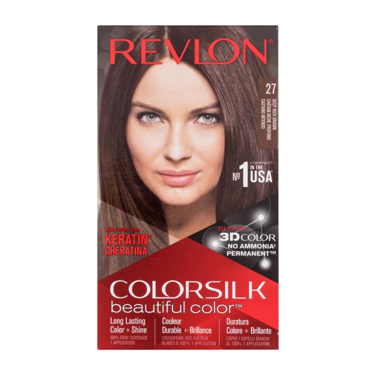 Revlon Colorsilk Beautiful Color Barva za lase za ženske Odtenek 27 Deep Rich Brown Set