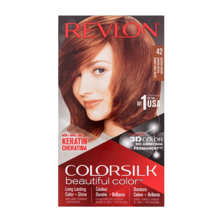 Revlon Colorsilk Beautiful Color Barva za lase za ženske Odtenek 42 Medium Auburn Set