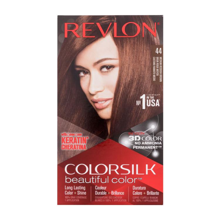 Revlon Colorsilk Beautiful Color Barva za lase za ženske Odtenek 44 Medium Reddish Brown Set