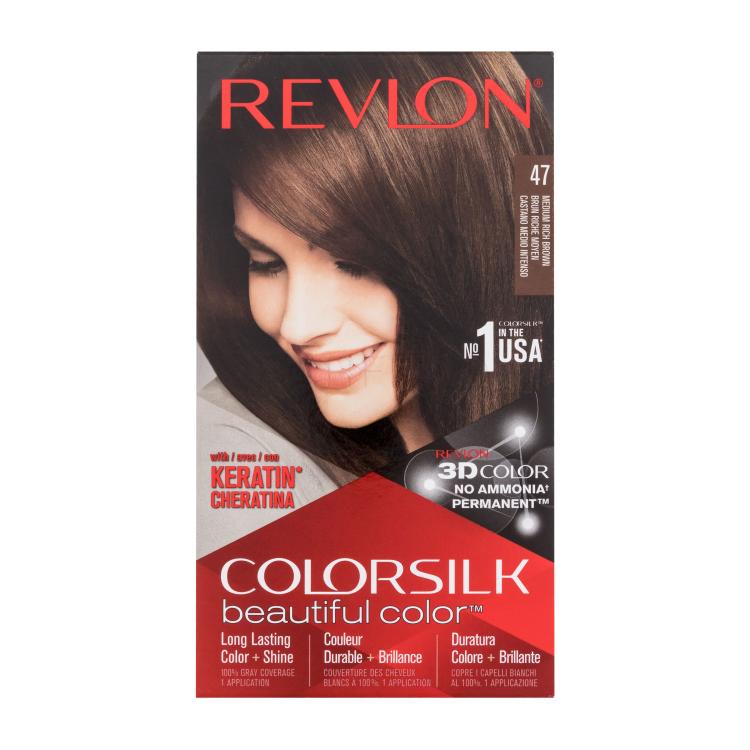 Revlon Colorsilk Beautiful Color Barva za lase za ženske Odtenek 47 Medium Rich Brown Set