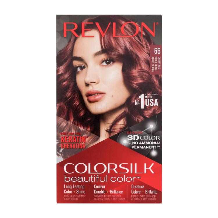 Revlon Colorsilk Beautiful Color Barva za lase za ženske Odtenek 66 Cherry Red Set