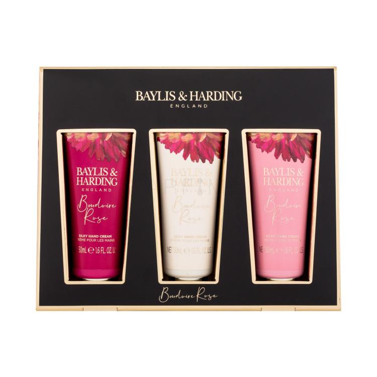 Baylis &amp; Harding Boudoire Rose Gift Set Darilni set krema za roke Boudoire Rose 3 x 50 ml