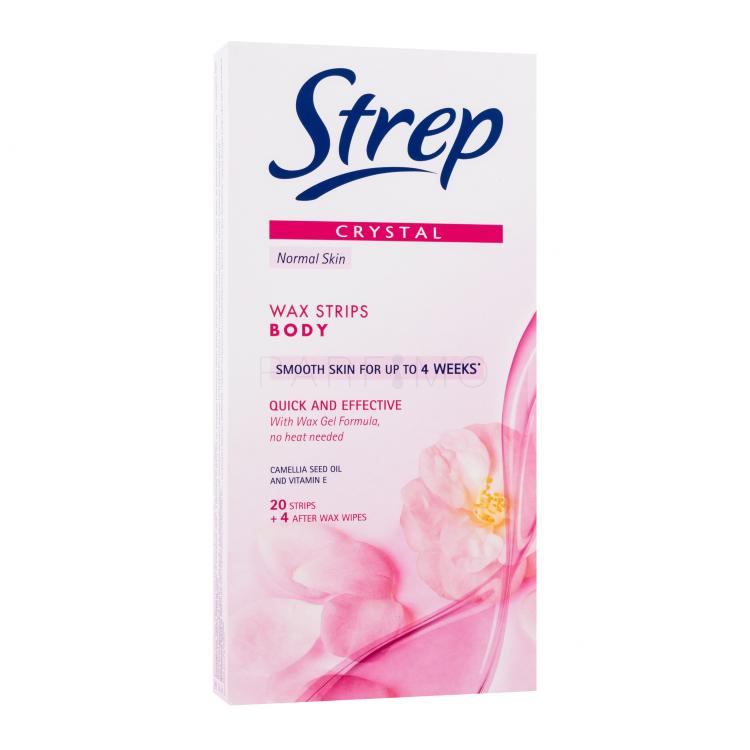 Strep Crystal Wax Strips Body Quick And Effective Normal Skin Izdelki za depilacijo za ženske 20 kos