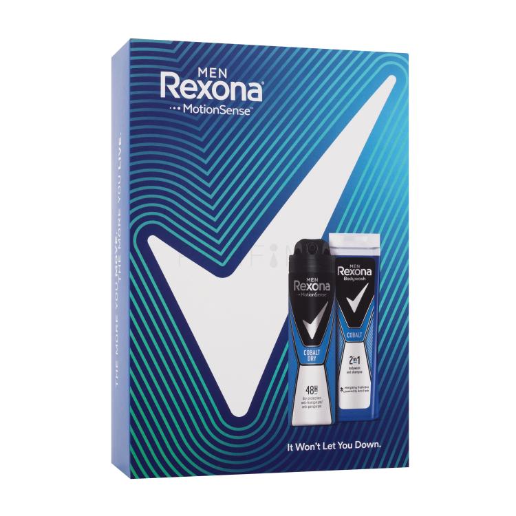 Rexona Men Cobalt Gift Set Darilni set gel za prhanje Men Cobalt 2in1 250 ml + antiperspirant Men Cobalt Dry 150 ml