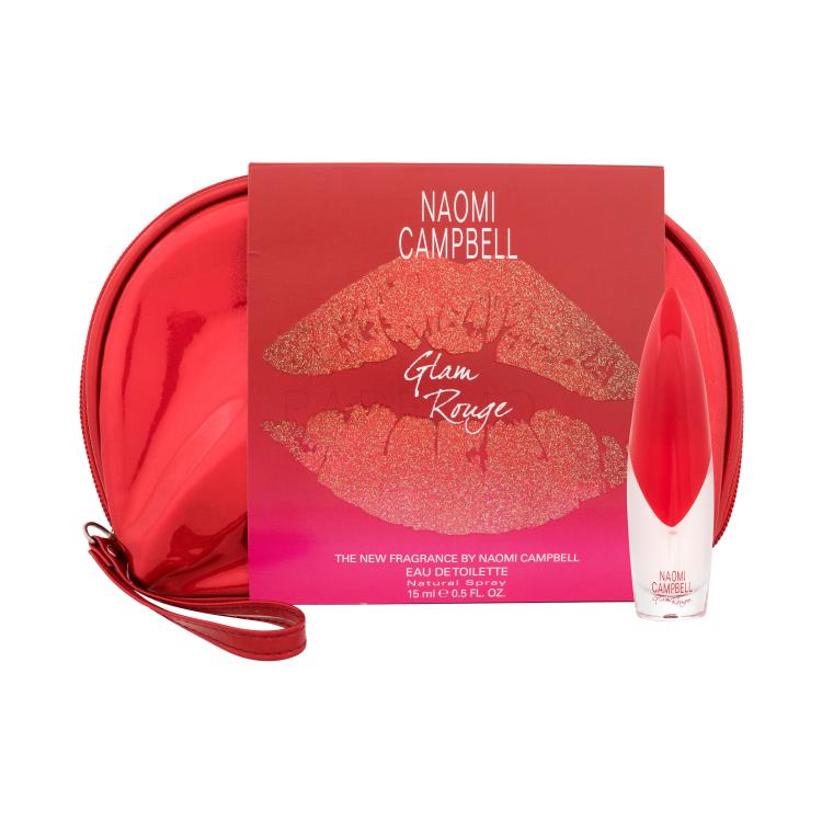 Naomi Campbell Glam Rouge Darilni set toaletna voda 15 ml + kozmetična torbica