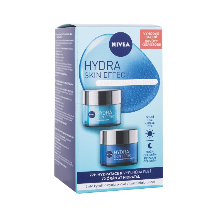 Nivea Hydra Skin Effect Duo Pack Darilni set dnevni gel za obraz Hydra Skin Effect 50 ml + nočni gel za obraz Hydra Skin Effect 50 ml