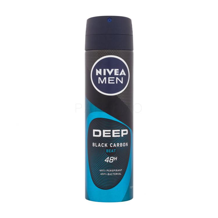 Nivea Men Deep Black Carbon Beat 48H Antiperspirant za moške 150 ml
