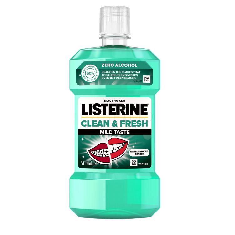 Listerine Clean &amp; Fresh Mild Taste Mouthwash Ustna vodica 500 ml