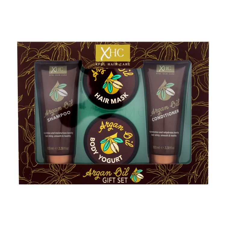 Xpel Argan Oil Gift Set Darilni set šampon Argan Oil 100 ml + balzam Argan Oil 100 ml + maska za lase Argan Oil 50 ml + jogurt za telo Argan Oil 50 ml