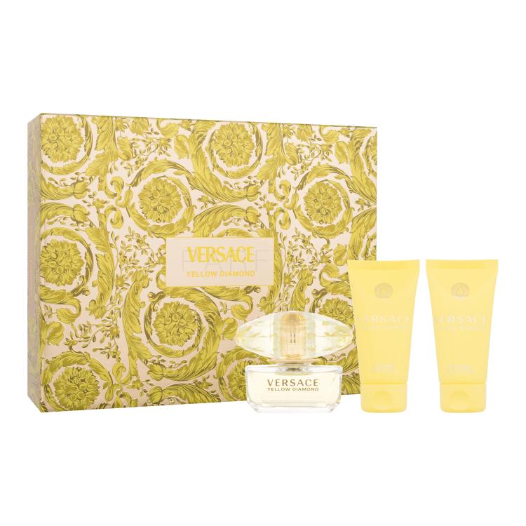 Versace Yellow Diamond Darilni set toaletna voda 50 ml + losjon za telo 50 ml + gel za prhanje 50 ml