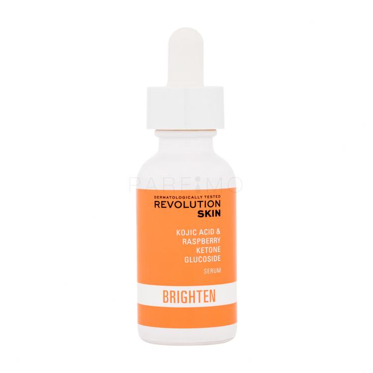 Revolution Skincare Brighten Kojic Acid &amp; Raspberry Ketone Glucoside Serum Serum za obraz za ženske 30 ml