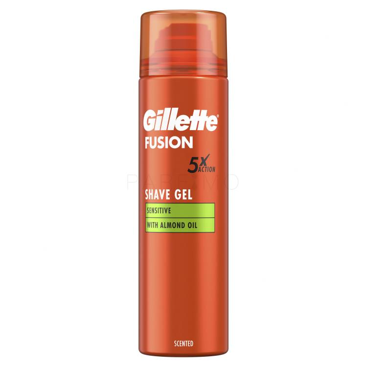 Gillette Fusion Sensitive Shave Gel Gel za britje za moške 200 ml