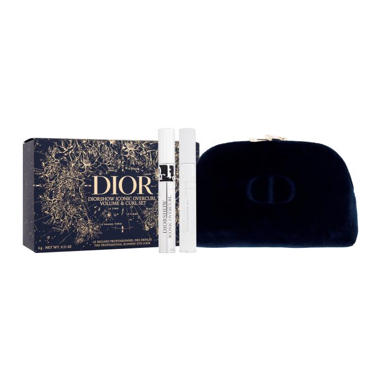 Christian Dior Diorshow Iconic Overcurl Darilni set maskara Diorshow Iconic Overcurl 6 g + podlaga za maskaro Diorshow Maximizer 3D 10 ml + kozmetična torbica