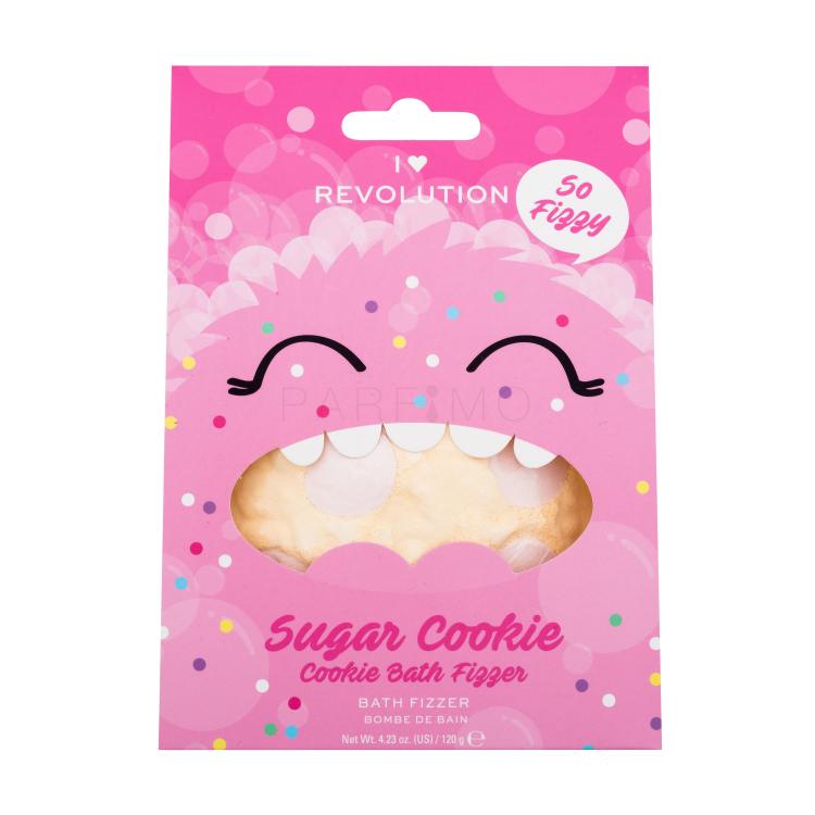 I Heart Revolution Cookie Bath Fizzer Sugar Cookie Kopalna bombica za ženske 120 g