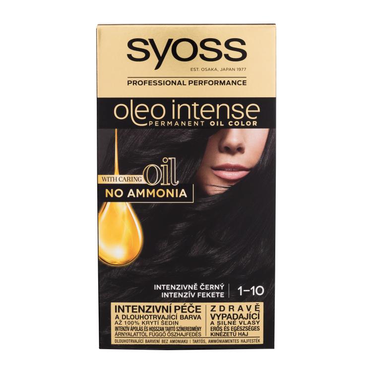 Syoss Oleo Intense Permanent Oil Color Barva za lase za ženske 50 ml Odtenek 1-10 Intense Black
