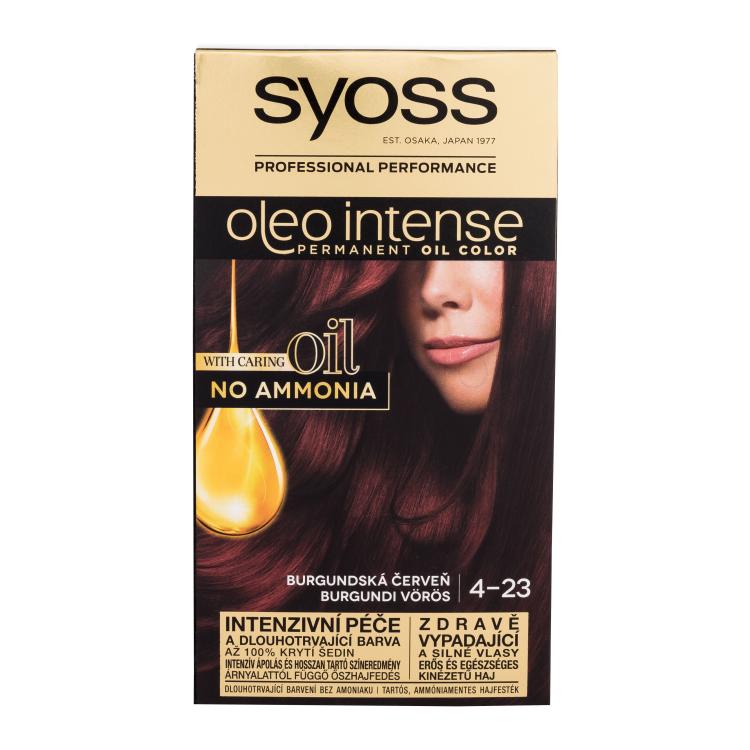 Syoss Oleo Intense Permanent Oil Color Barva za lase za ženske 50 ml Odtenek 4-23 Burgundy Red