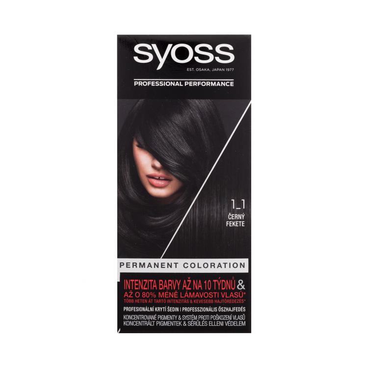 Syoss Permanent Coloration Barva za lase za ženske 50 ml Odtenek 1-1 Black