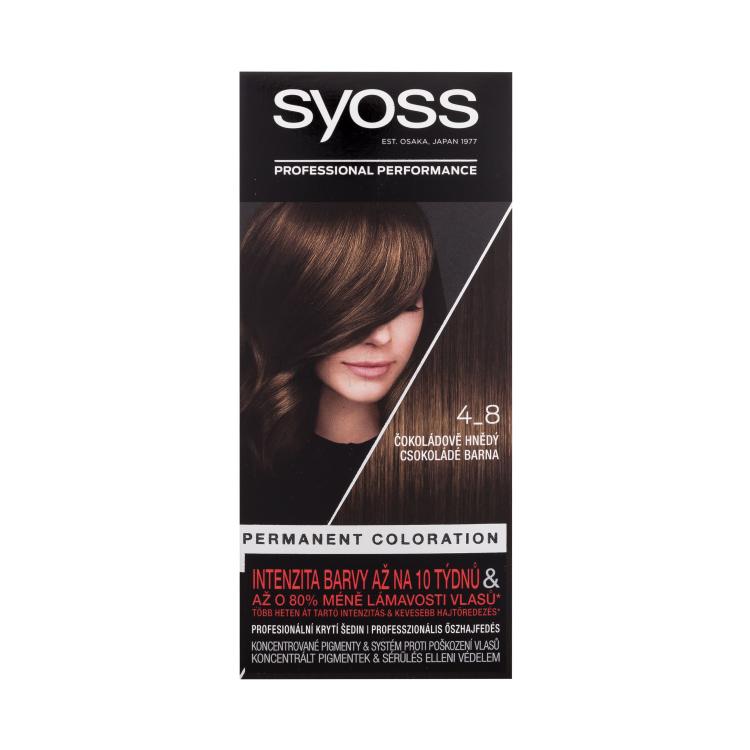 Syoss Permanent Coloration Barva za lase za ženske 50 ml Odtenek 4-8 Chocolate Brown