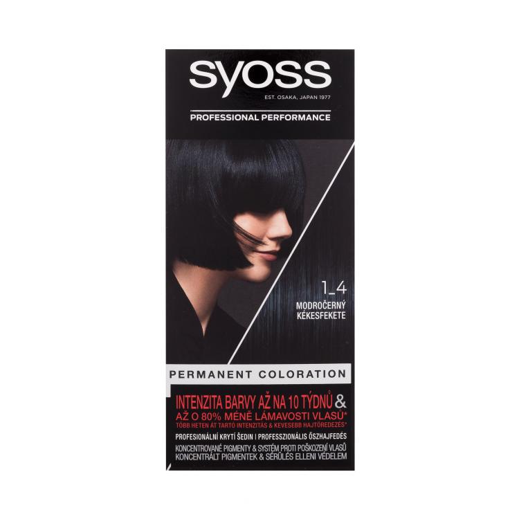 Syoss Permanent Coloration Barva za lase za ženske 50 ml Odtenek 1-4 Blue Black