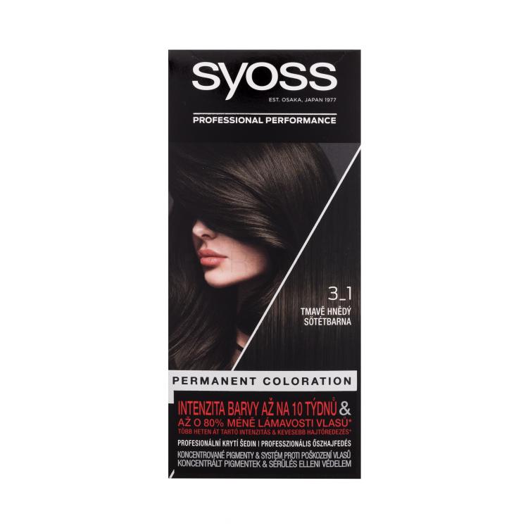 Syoss Permanent Coloration Barva za lase za ženske 50 ml Odtenek 3-1 Dark Brown