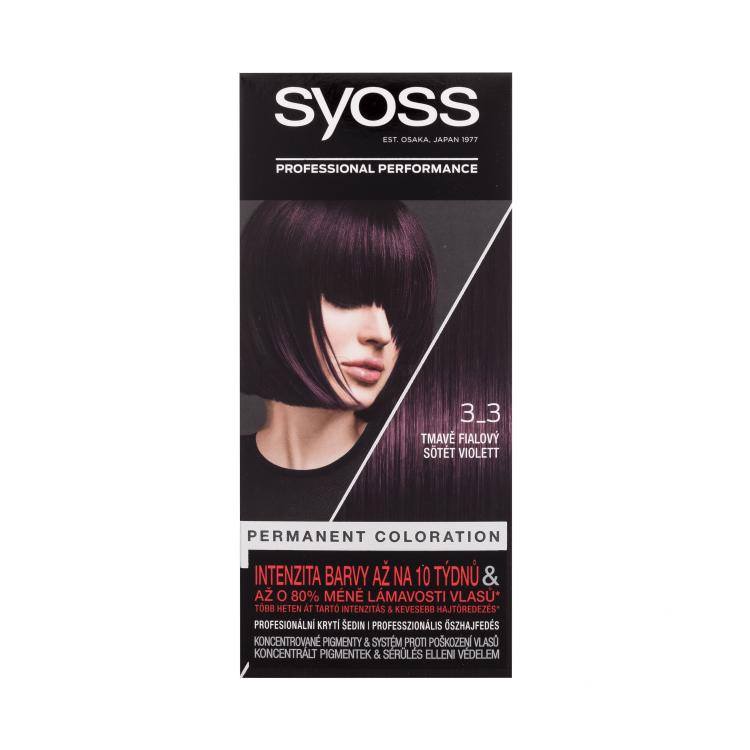 Syoss Permanent Coloration Barva za lase za ženske 50 ml Odtenek 3-3 Dark Violet