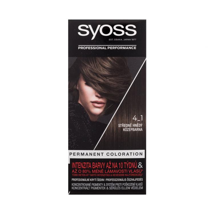 Syoss Permanent Coloration Barva za lase za ženske 50 ml Odtenek 4-1 Medium Brown