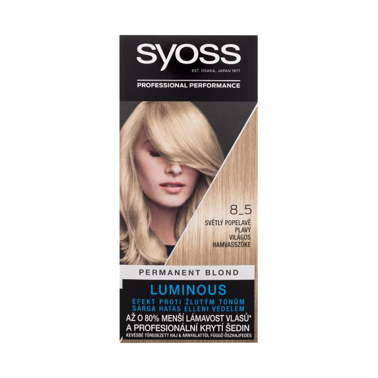 Syoss Permanent Coloration Permanent Blond Barva za lase za ženske 50 ml Odtenek 8-5 Light Ashy Blond