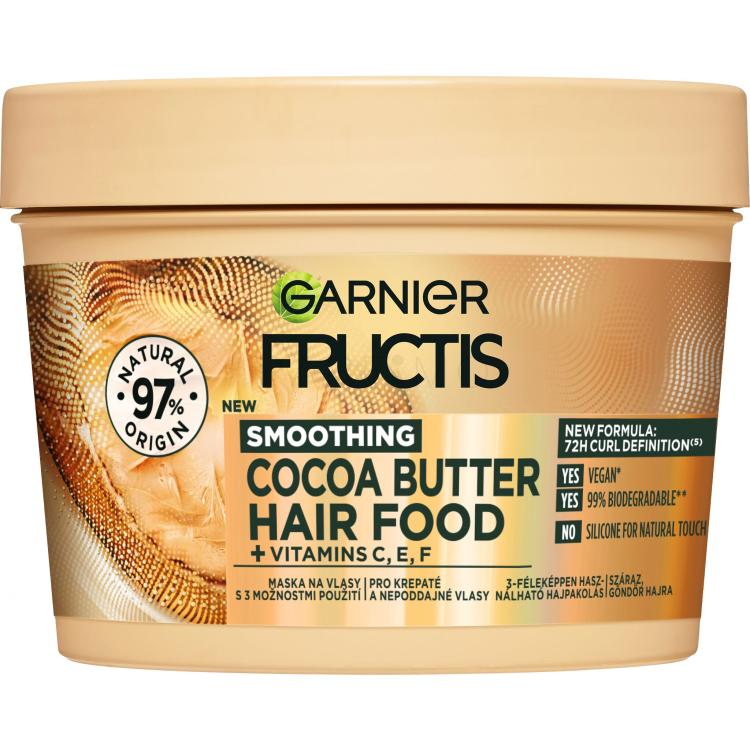 Garnier Fructis Hair Food Cocoa Butter Extra Smoothing Mask Maska za lase za ženske 400 ml
