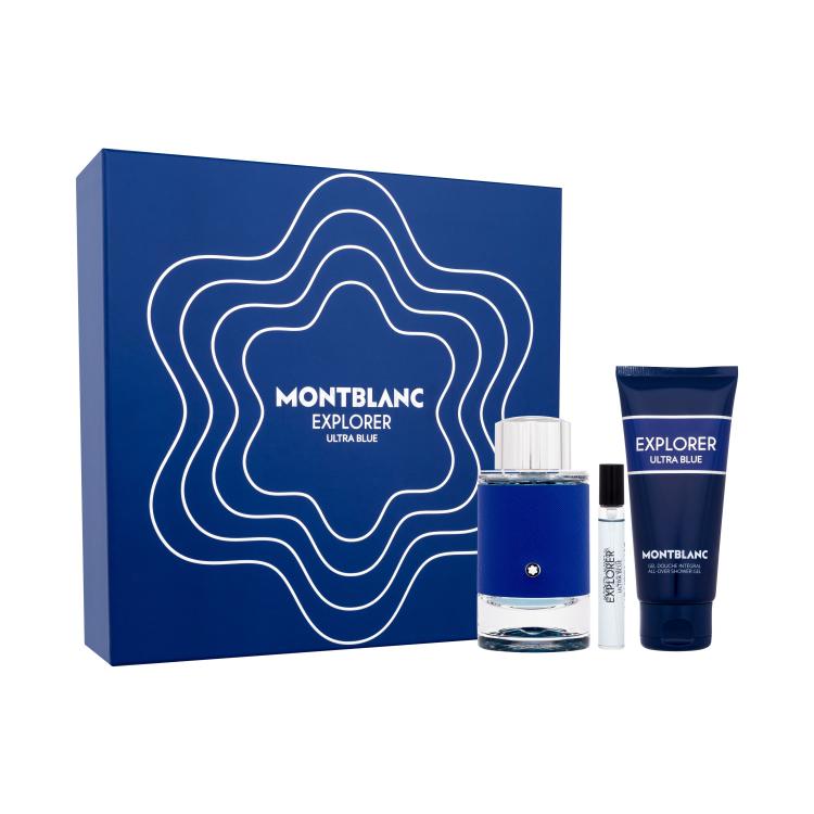 Montblanc Explorer Ultra Blue SET1 Darilni set parfumska voda 100 ml + parfumska voda 7,5 ml + gel za prhanje 100 ml