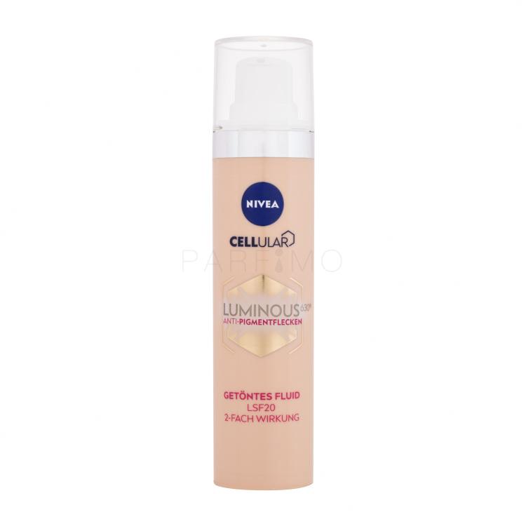 Nivea Luminous 630 Antispot Tinted Fluid SPF20 Dnevna krema za obraz za ženske 40 ml