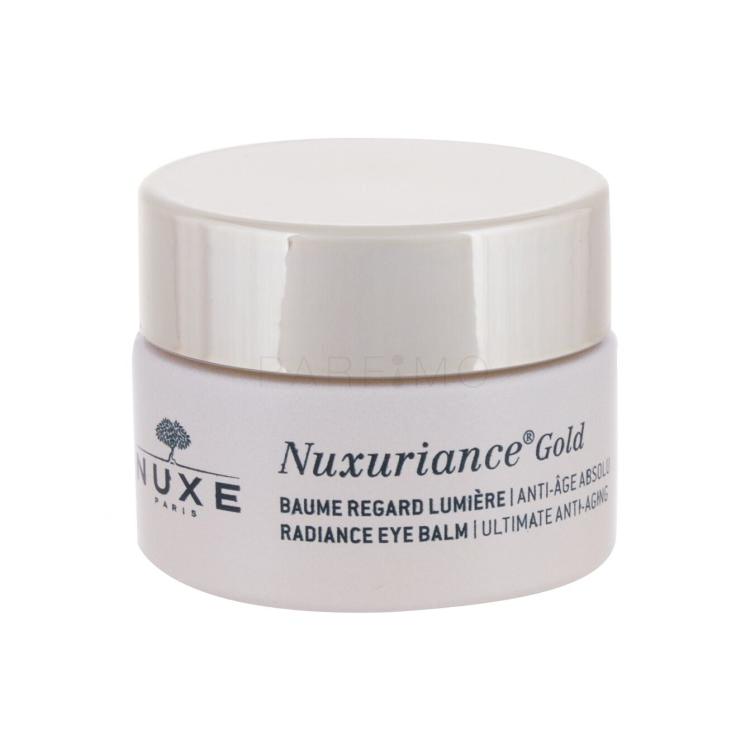 NUXE Nuxuriance Gold Radiance Eye Balm Gel za okoli oči za ženske 15 ml poškodovana škatla