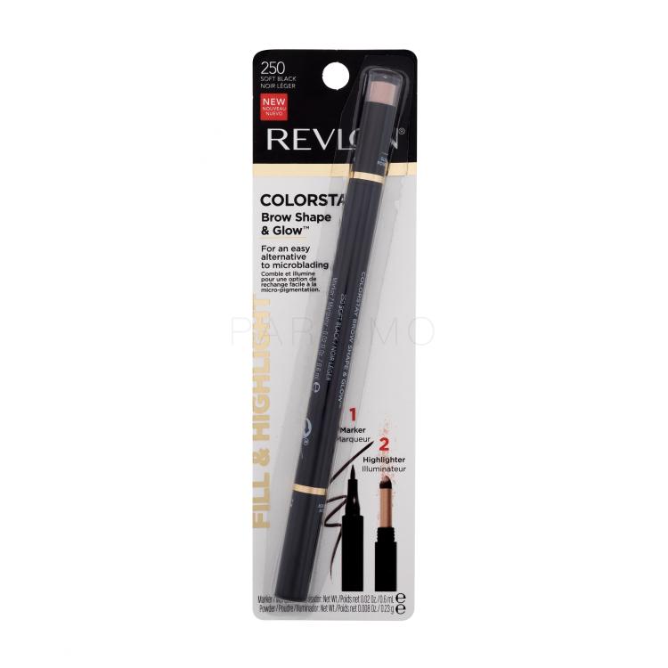 Revlon Colorstay Brow Shape &amp; Glow Svinčnik za obrvi za ženske 0,83 g Odtenek 250 Soft Black