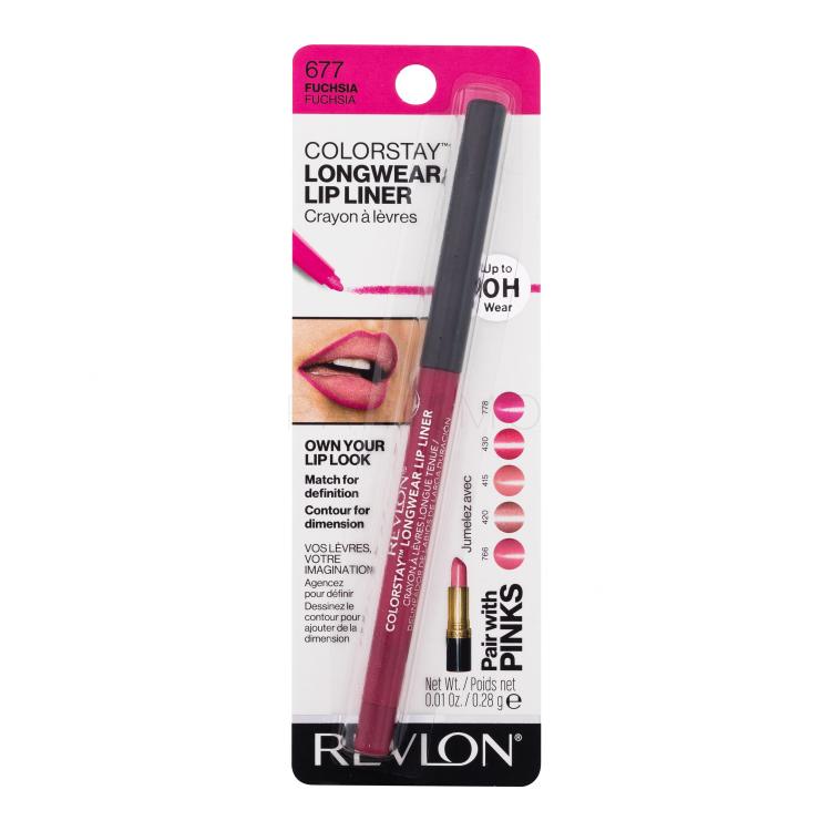 Revlon Colorstay Longwear Lip Liner Črtalo za ustnice za ženske 0,28 g Odtenek 677 Fuchsia
